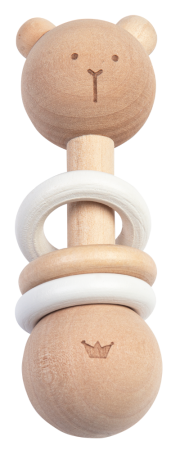 Rassel Bär aus Holz 12 cm